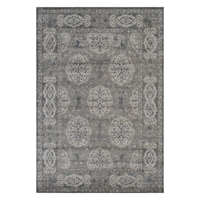 2' X 3' Brown Medallion Power Loom Area Rug