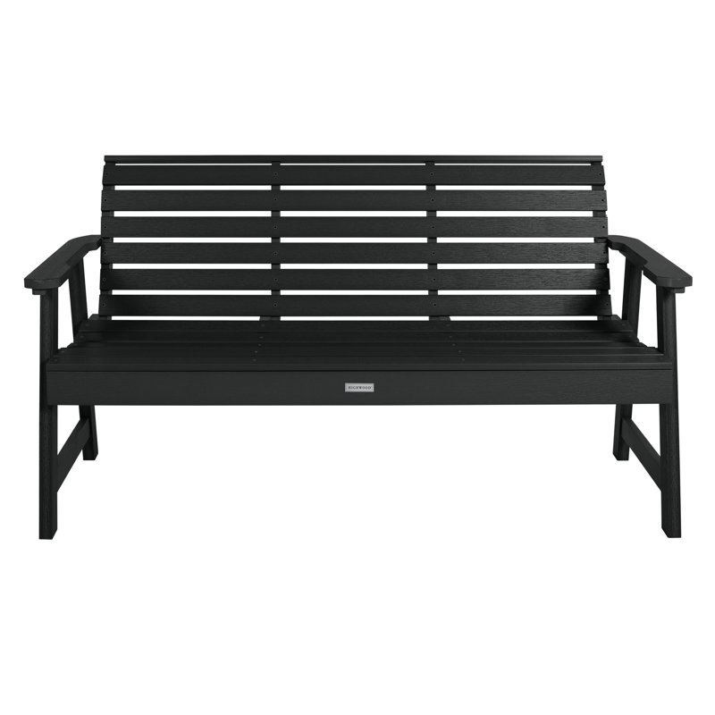 Banc de jardin en plastique Midwest, H 35 po x l 64 po x P 25 po, Noir, noir, noir, noir