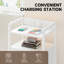 Table de chevet 3 tiroirs avec station de charge et bande lumineuse à DEL-1111687332