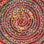 Tapis ivoire / rouge en coton tissé à la main Abhay-24290557