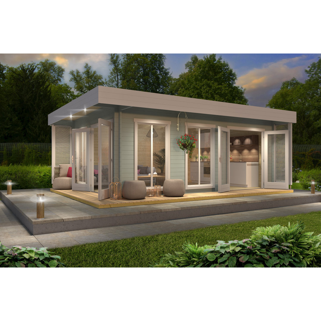 Dominica 22 x 16 Ft. Tongue & Groove Log Cabin