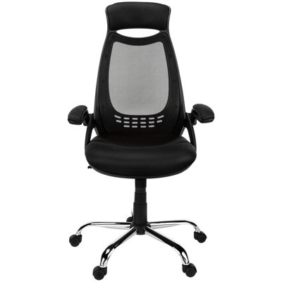Adjustable Height And Swivel Office Chair, Ergonomic, Black Mesh Seat , Metal Base With Cushioned High-Back Chair Swivel, Mesh, Comfort