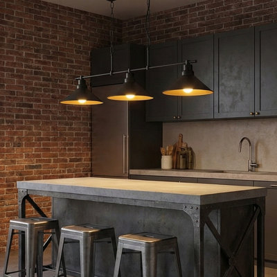 Wayfar Industrial 3-Light Kitchen Island Linear Pendant