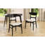 Ensemble de 2 chaises de salle à manger - siège rembourré, pieds en bois d'hévéa-703705237