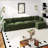 Modern Chenille Loveseat Sofa Couch With Ottoman-506217866-506217868