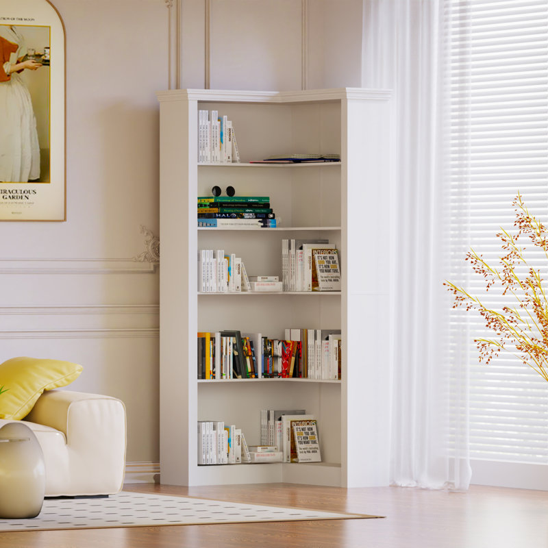 Space-saving Corner Bookshelf Mdf Modern Style For Home & Office