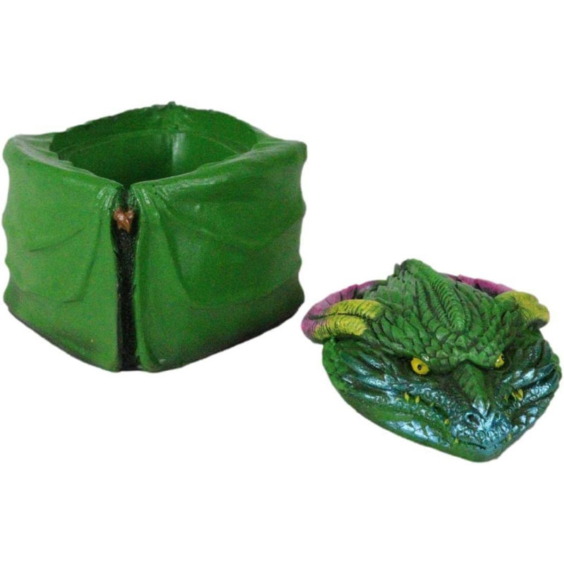 Figurine Trinx Hibernating Dragon vert Anaconda Drake petite boîte à bijoux cachette par Stanley Morrison