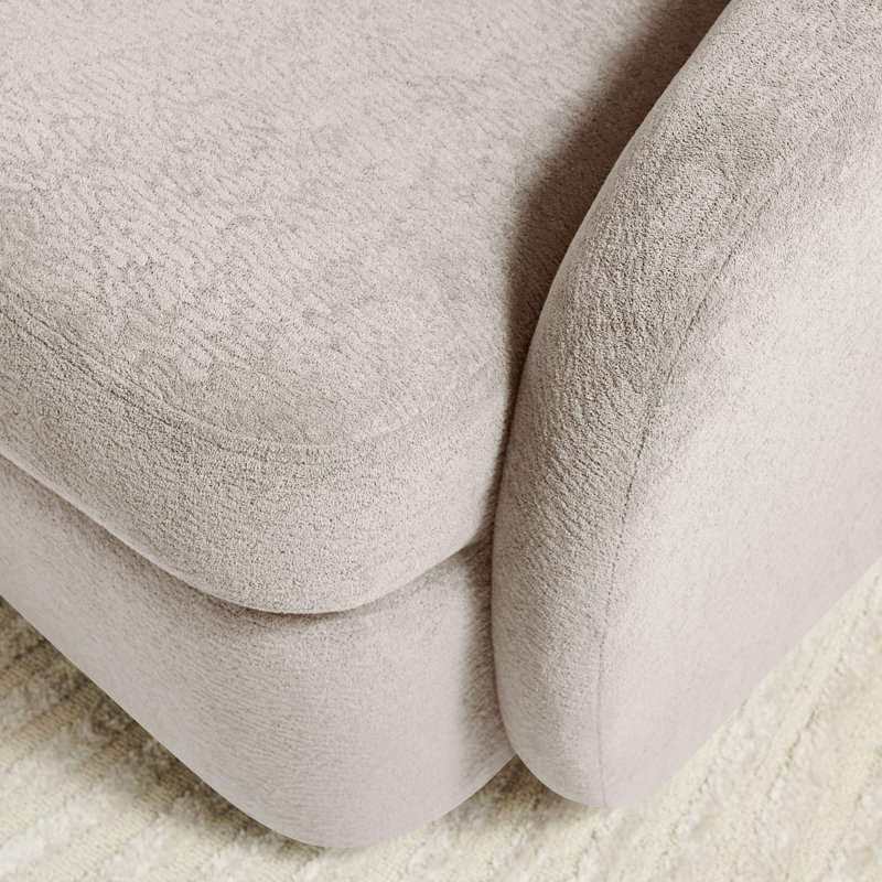 Chaise pivotante rembourrée en tissu Terry, Chameau