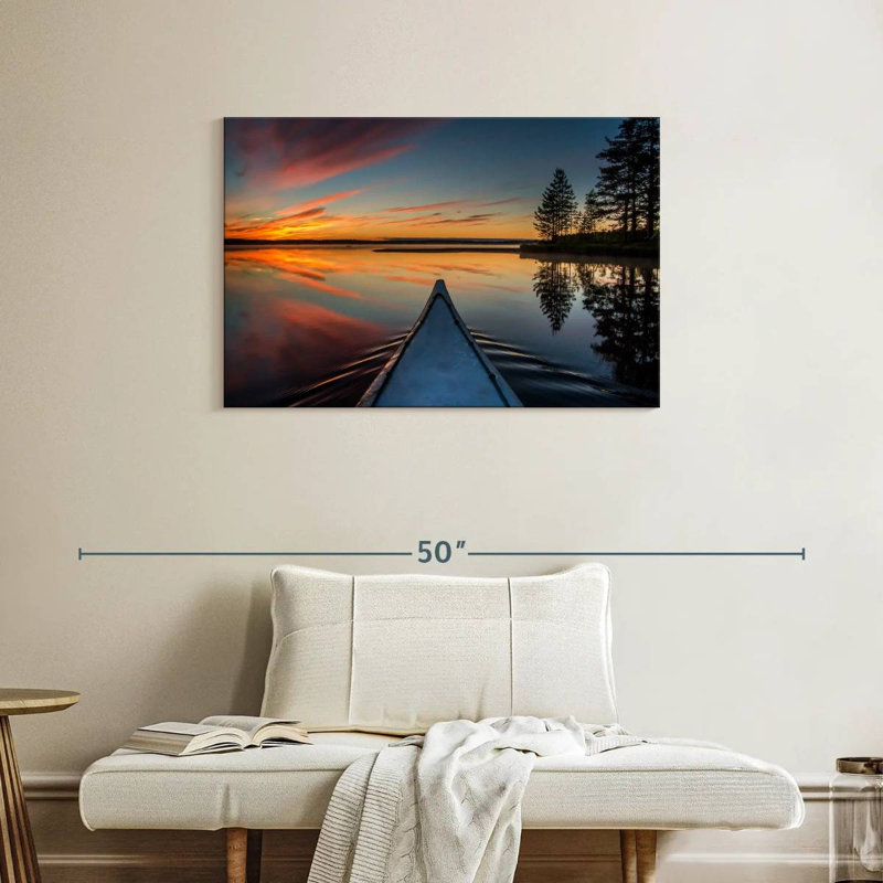 Senne Canoeing At Sunset, 24" H x 36" W