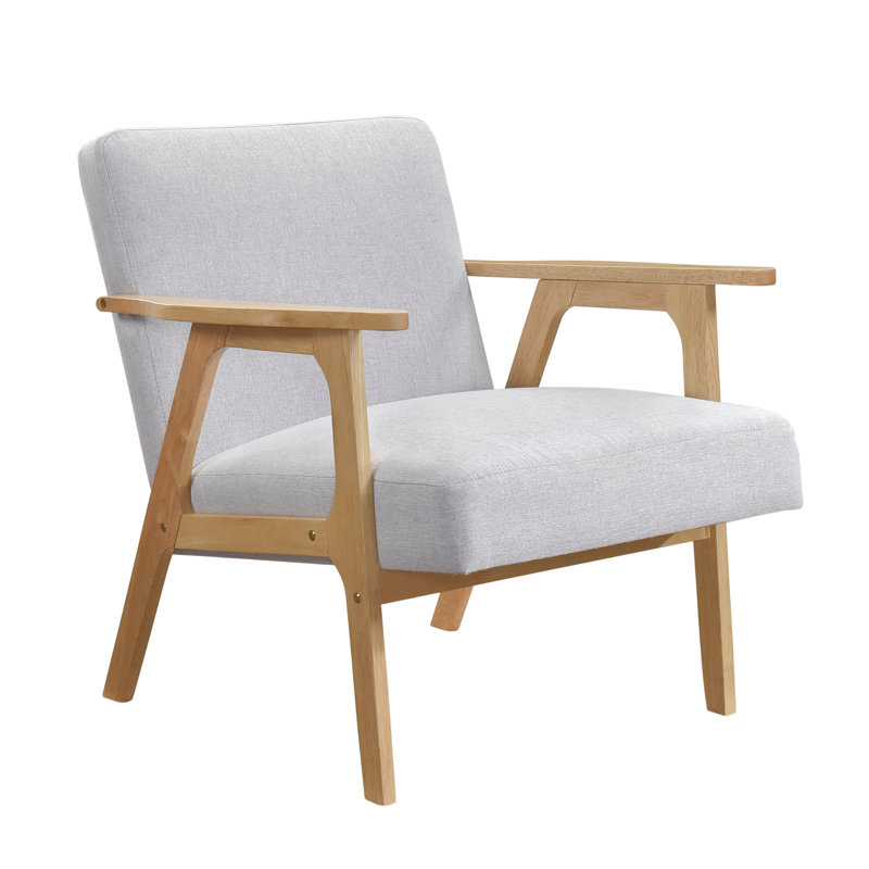 Chaise berçante rembourrée Modern, Gris, Naturel