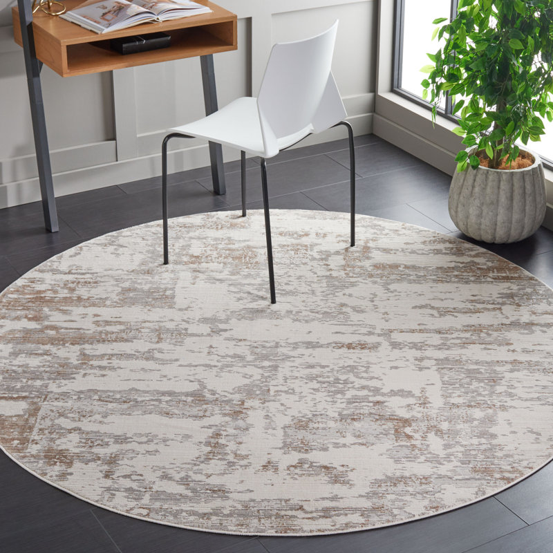 Ancika Performance Abstract Rug, Round 6'7"