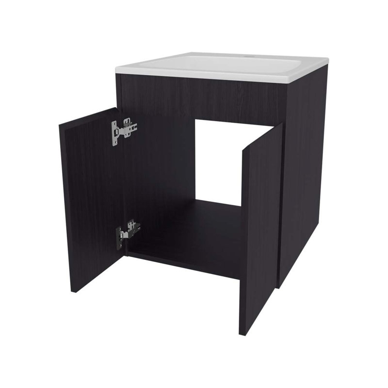 Meuble-lavabo avec deux portes Wengue, Wengé