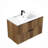 36" Wall-Mounted Bathroom Vanity With 3D Fluted Panel & Ceramic Integrated Sink