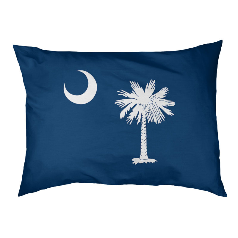 Coussin de créateur drapeau south caroline Burien, L 42 po x l 52 po, Noir