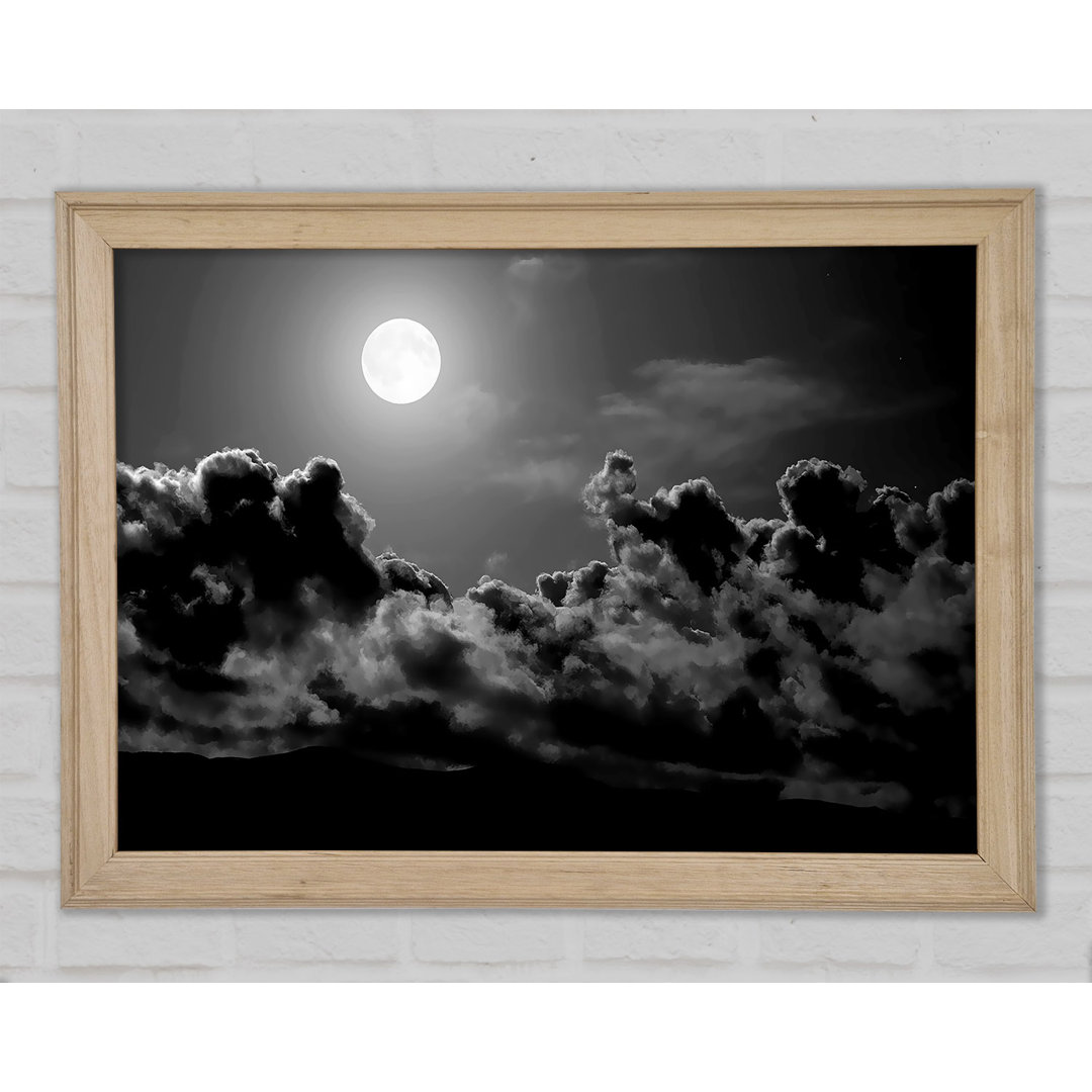 Midnight Clouds B N W - Einzelne Bilderrahmen Kunstdrucke