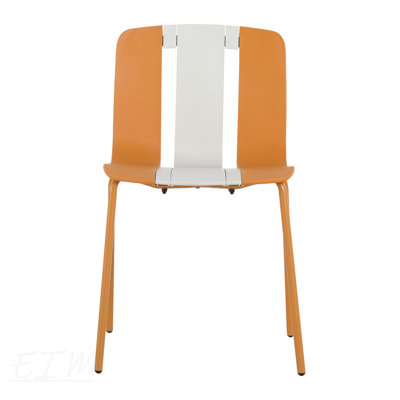 4-Pack Modern Striped Color Block Chairs With Ergonomic PP Plastic Seats And Sturdy Metal Legs, Perfect For Indoor And Outdoor Use