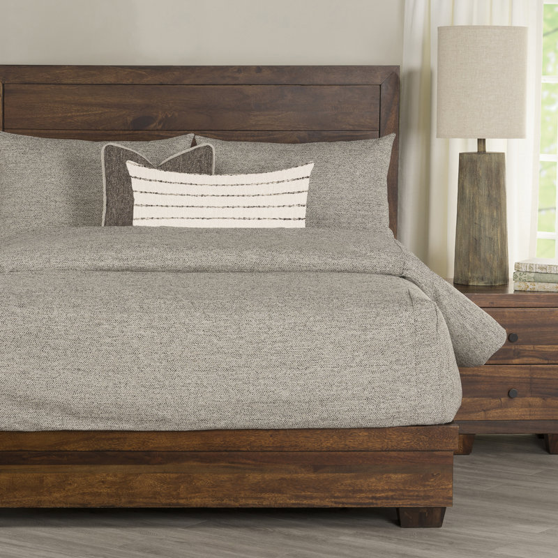 Adventure Tweed Bed-Cap Comforter Complete Set, Green, Queen Comforter + 2 Queen Shams