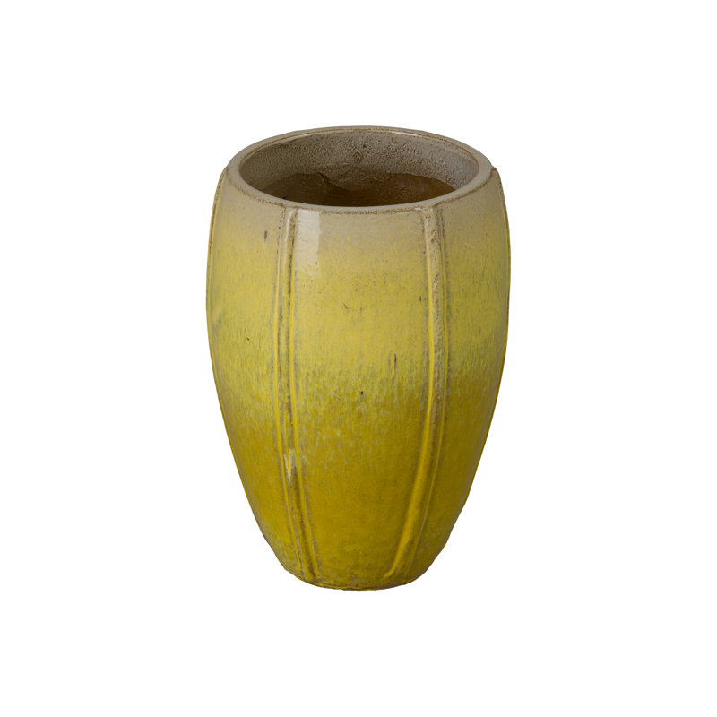 CREST PLANTER, SNOW, Yellow, 16" H x 11" W x 11" D