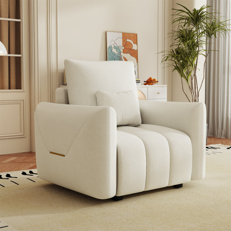 Canapé confortable en tissu moderne pour différentes pièces, Blanc cassé