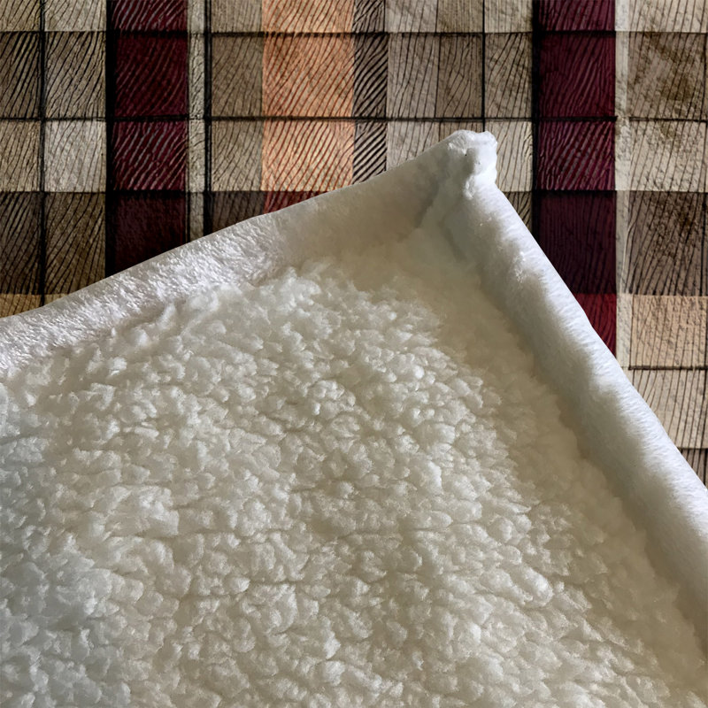 Throw Blanket, 68" W x 80" L, Checkered/Abstract, Red/Brown/Orange