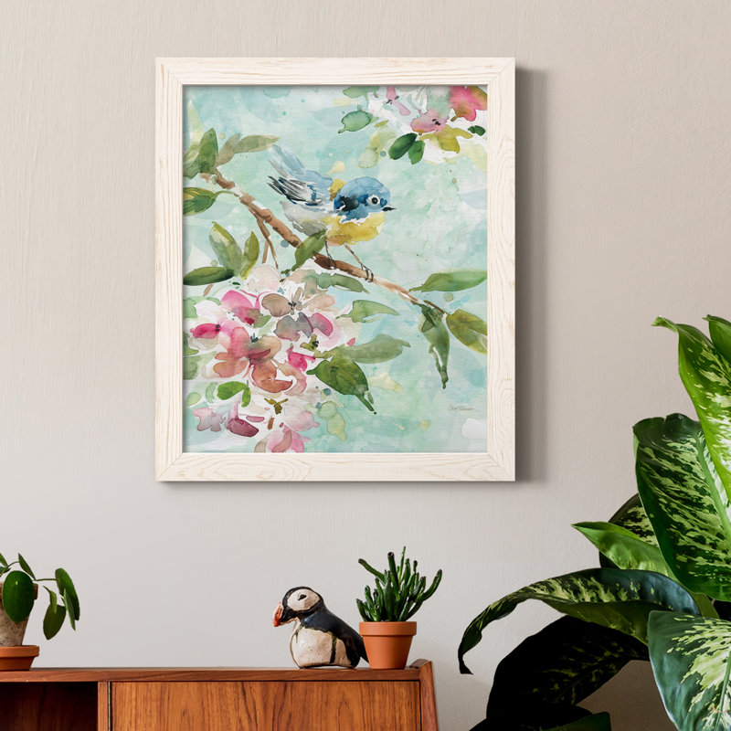 Asbury Garden Song I - peinture sur toile encadrée, H 24 po x l 18 po x P 1,5 po, Cadre blanc
