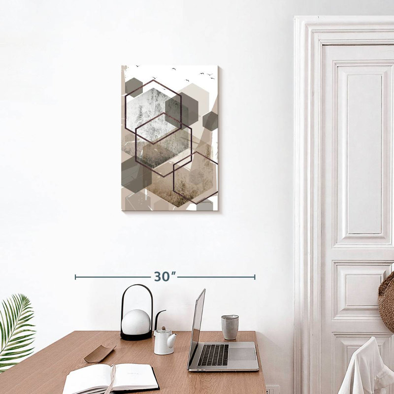 Avery Hexagons Beige I, 24" H x 16" W