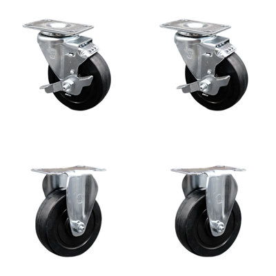 4 Piece Soft Rubber Caster Set