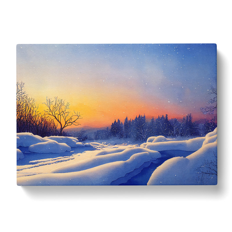 Winter Landscape Sunset Vol.2 - Wrapped Canvas