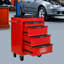 Rangement à 4 tiroirs pour coffre à outils, chariot à roulettes avec glissières à roulement, rouge et noir, coffre de rangement supplémentaire pour rangement de 20 po, roulettes universelles pour armoire, fonction coulissante-567935014