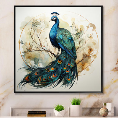 Blakelynn bleu encre délavée paon IV - imprimé