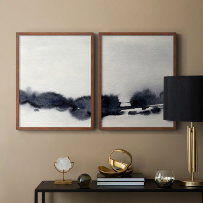 Encre «Bleed Landscape I», reproduction encadrée de qualité supérieure - prête à être accrochée - aucun clou requis - aucun clou requis