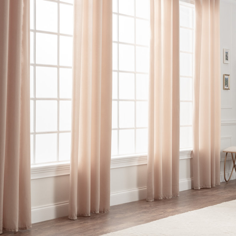 Elrosa Semi Sheer Grommet Single Curtain Panel, 52" W x " 63" L, Beige