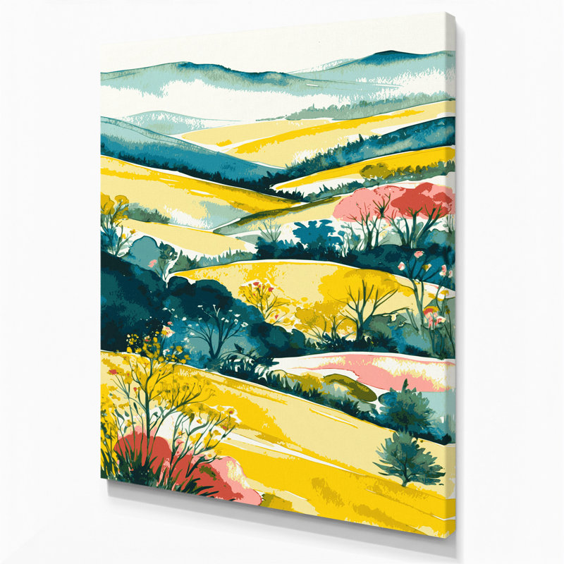 Aquarelle, paysage, 84, toile beige