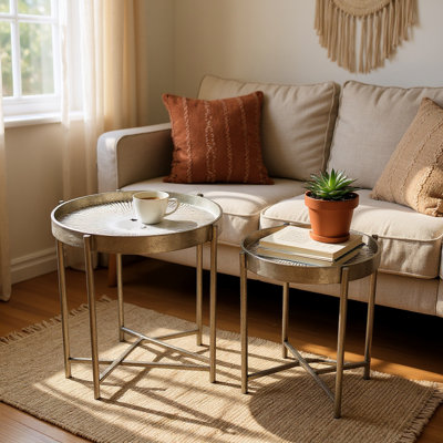 Glass Top Side Table Set