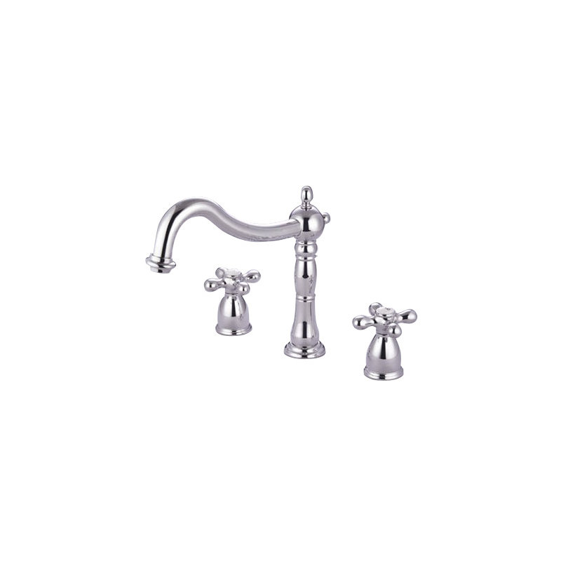 Robinet de baignoire romaine à fixer sur le comptoir à deux poignées Heritage, Chrome poli