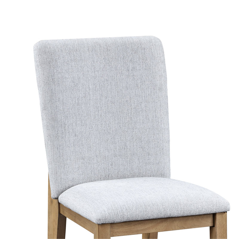 2 chaises de salle à manger avec tissu en lin gris, assise de 19 po de hauteur, pieds rembourrés et en bois massif, sièges pour la maison (2), largeur de 18,75 po, profondeur de 16 po, confortable, style classique