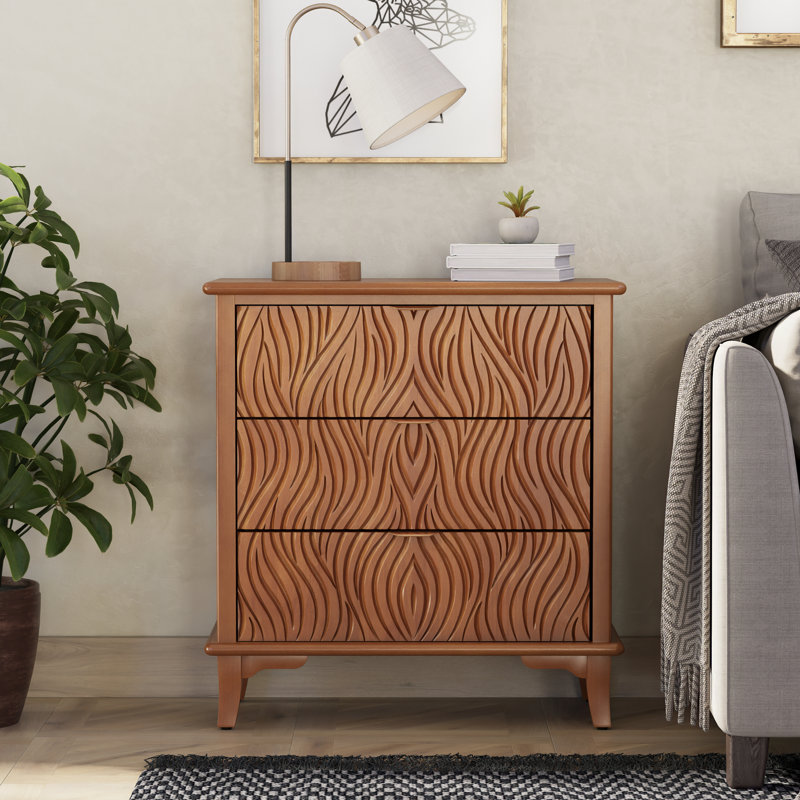 Farmhouse 3-Drawer Chest Of Drawer Nightstand