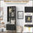 Modern Luxury 4-in-1 Hall Tree with Cushion, Versatile Coat Rack with 8 Hooks and Legs, Entryway Bench with Adjustable Shelves & Fluted Doors for Hallway, Living Room-446032853