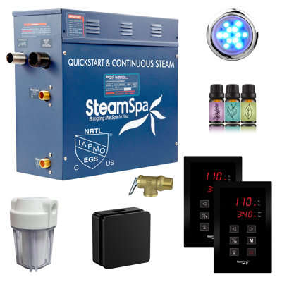 Royal Series 6KW Steam Bath Generator With Continuous Steam, Dual Easy Touch Control Pads, Filter