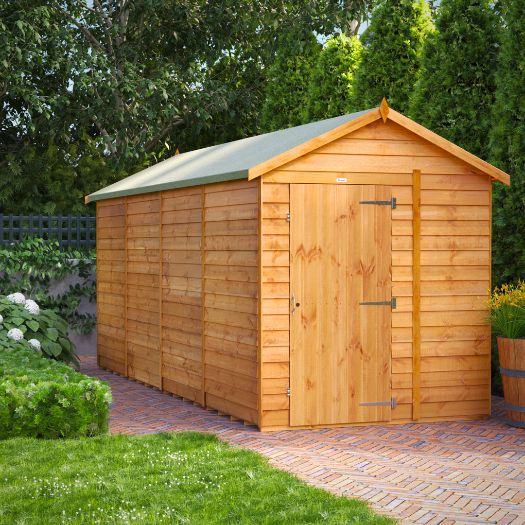 Powersheds 16 x 6ft Timber Overlap Windowless Apex Garden Shed