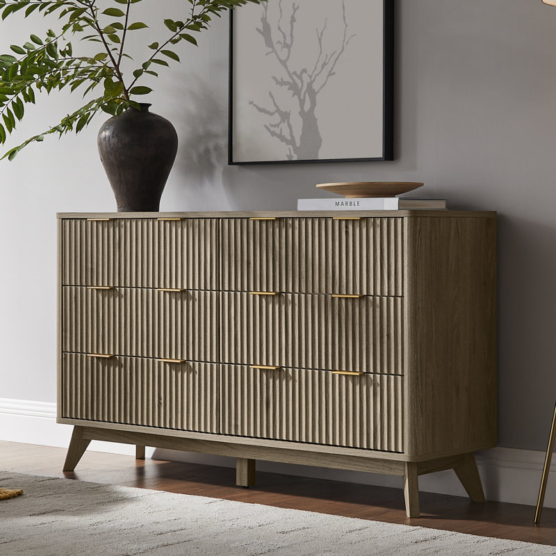 Commode 6 tiroirs Sladen, Aulne gris
