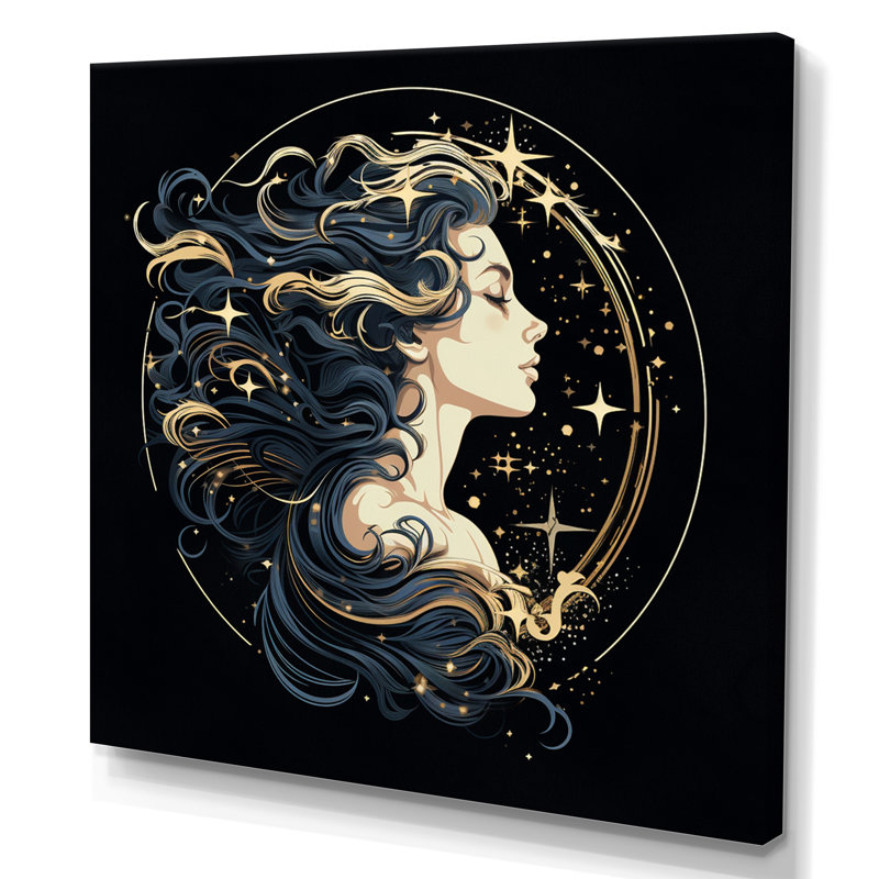 Astrologique Stargazer I, H 16 po x l 16 po x P 1 po, Toile tendue