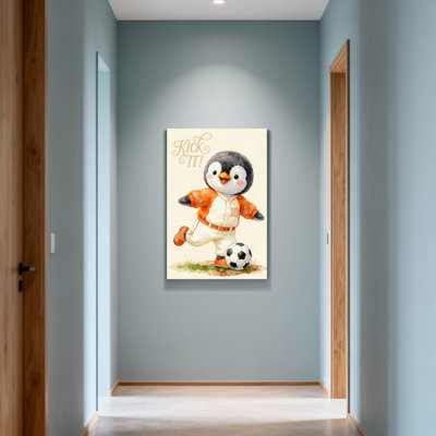 Animaux, pingouin, joueur de football, orange, uniforme