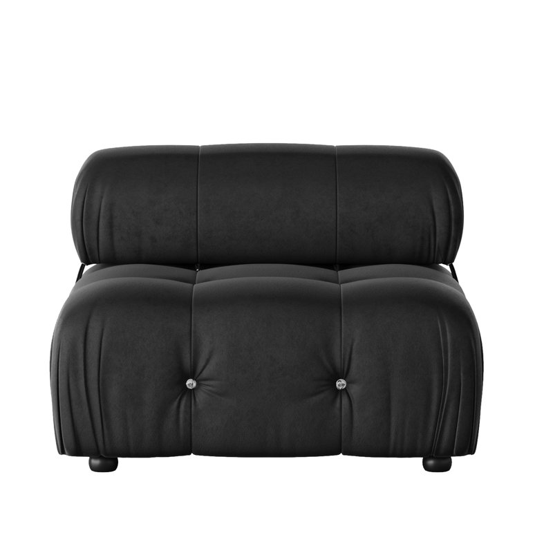 Fauteuil de chambre 34,55 po Cylar, Velours noir