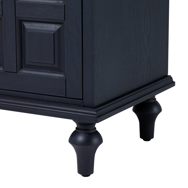 Armoire de rangement 2 portes Doelling, Brun / Bleu marine