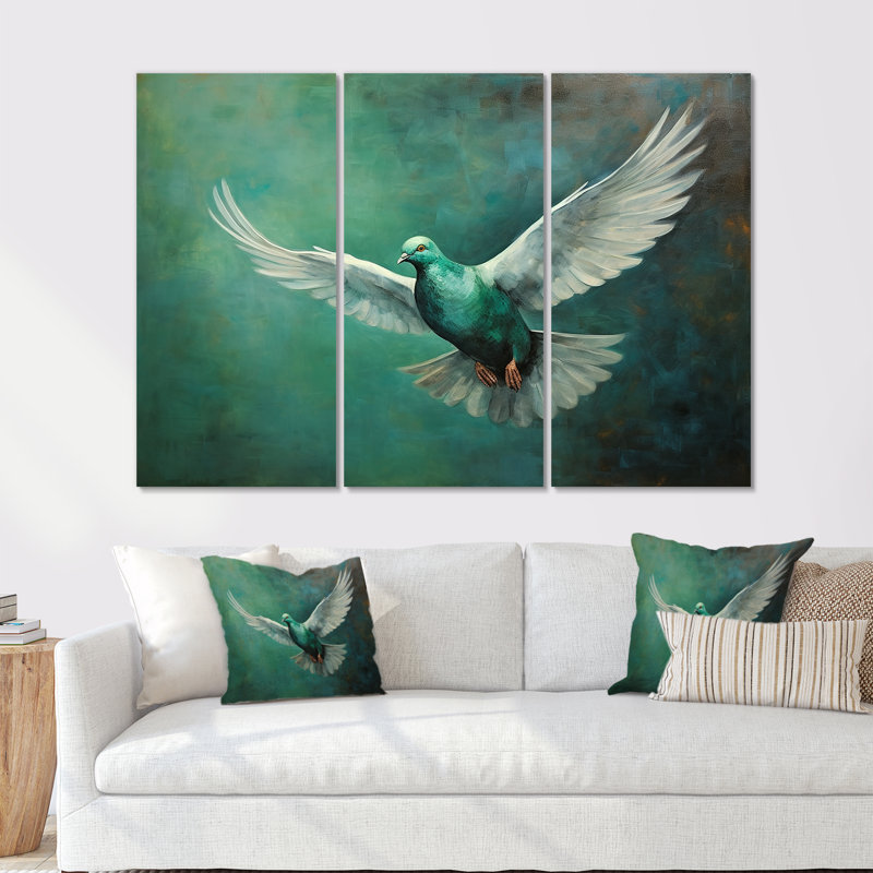 Teal Dove S Journey - ensemble de reproductions d'art mural Dove, H 28 po x l 36 po