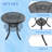 30.71" Dia Round Patio Dining Table with 1.88" Umbrella Hole