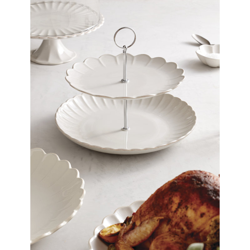 Desserte à 2 niveaux Lenox French Perle