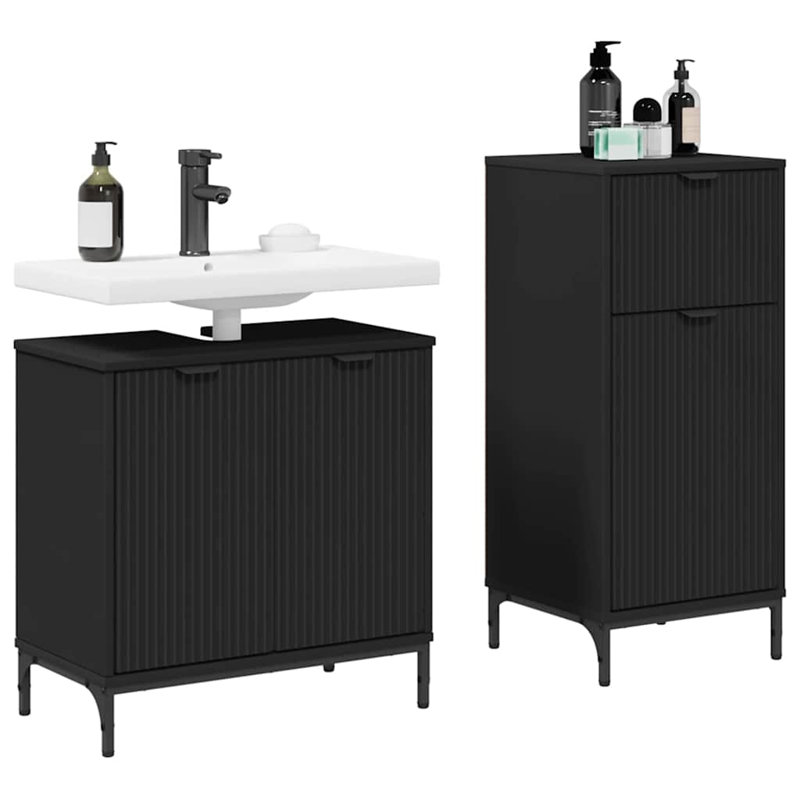 Bathroom Storage Furniture Set, Black