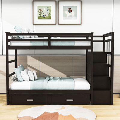 Danamarie Twin over Twin 4 Drawer Standard Bunk Bed with Trundle by Harriet Bee by Harriet Bee